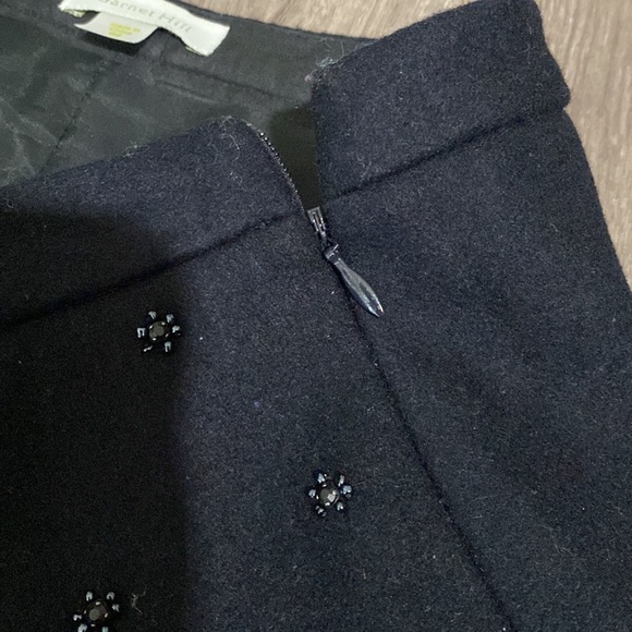 Garnet Hill Classic Flat Front beaded Lined Pencil Skirt Career Black Women's 04 - Picture 4 of 5